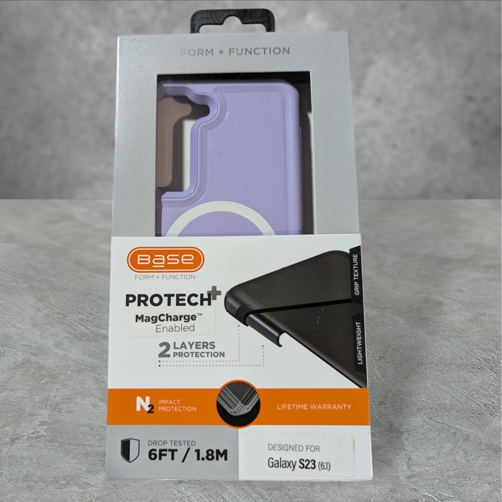 W7. Base ProTech+ Case For‎ Samsung Galaxy S23 In Purple W/MagCharge Enabled
